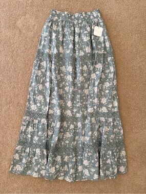 Altar’d State green floral maxi skirt size small NWT